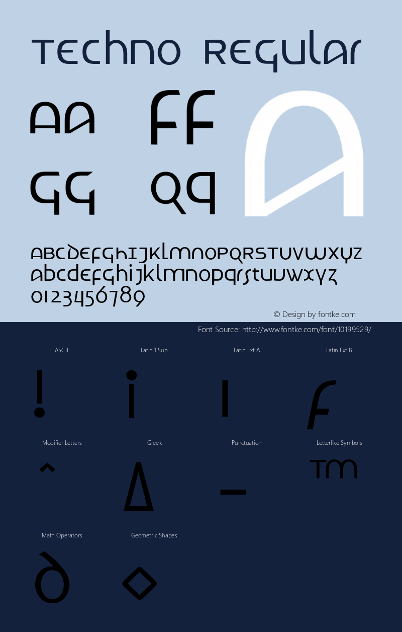 Techno Regular 001.001 Font Sample