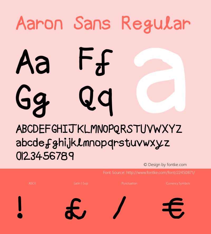 Aaron SansRegular Version 1.0 Font Sample