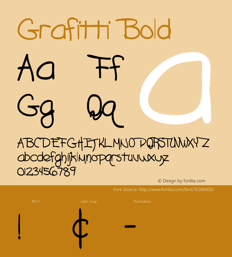 Grafitti Bold Macromedia Fontographer 4.1 6/29/96 Font Sample