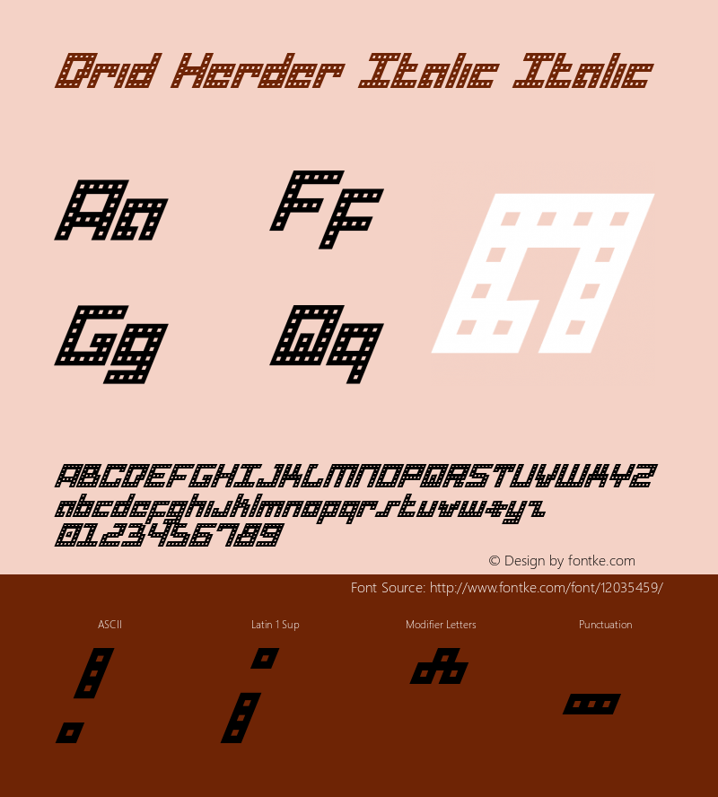 Drid Herder Italic Italic 001.000 Font Sample