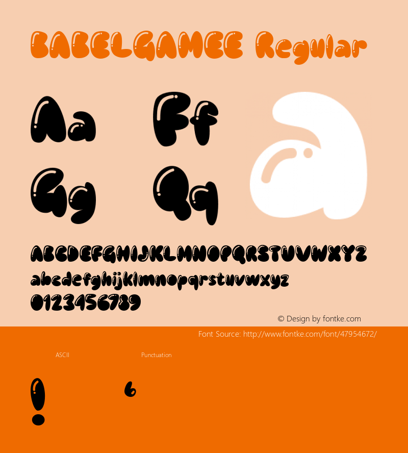 BABELGAMEE 1.000 Font Sample