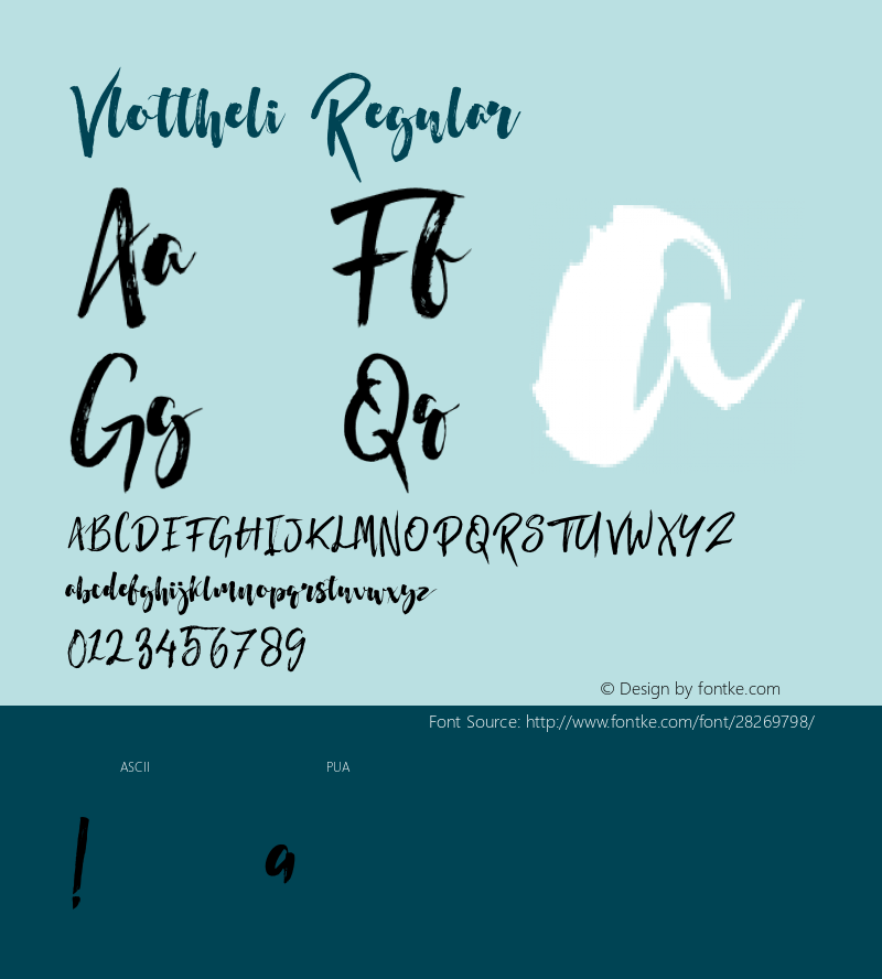 Vlottheli Version 1.000 Font Sample