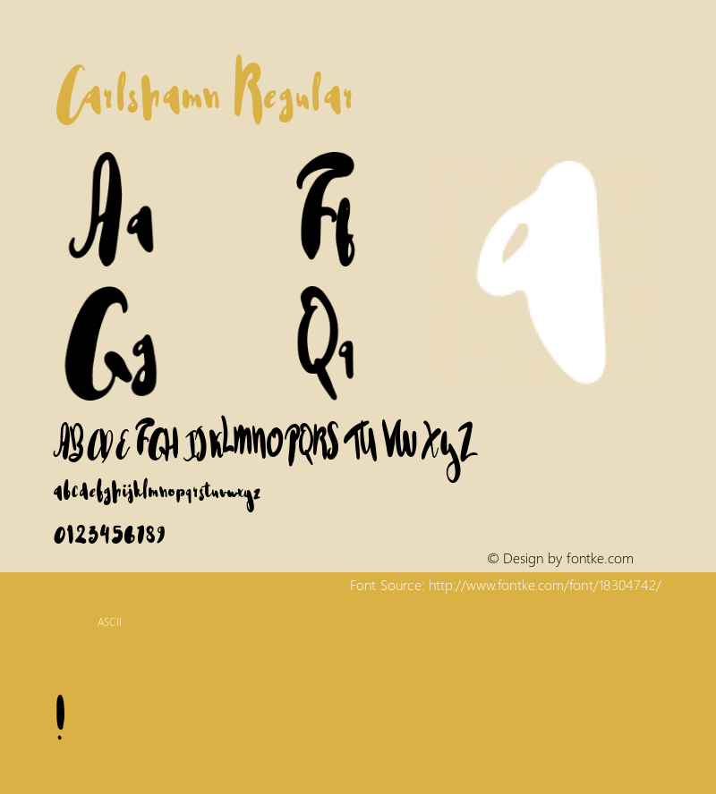 Carlshamn Regular Version 1.000 Font Sample