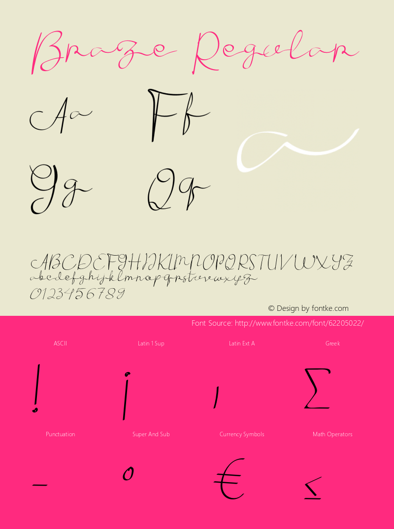 Braze Version 1.003;Fontself Maker 3.5.1 Font Sample