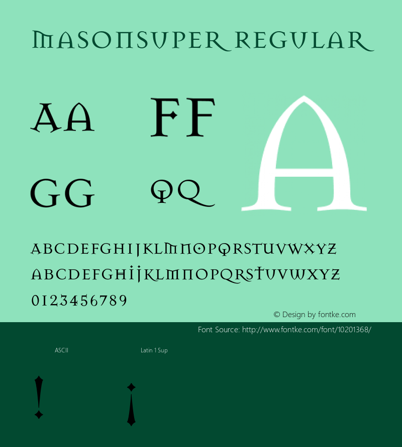 MasonSuper Regular 001.000 Font Sample