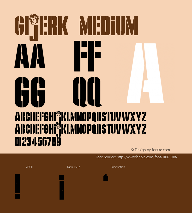 GIJERK Medium Version 001.000 Font Sample