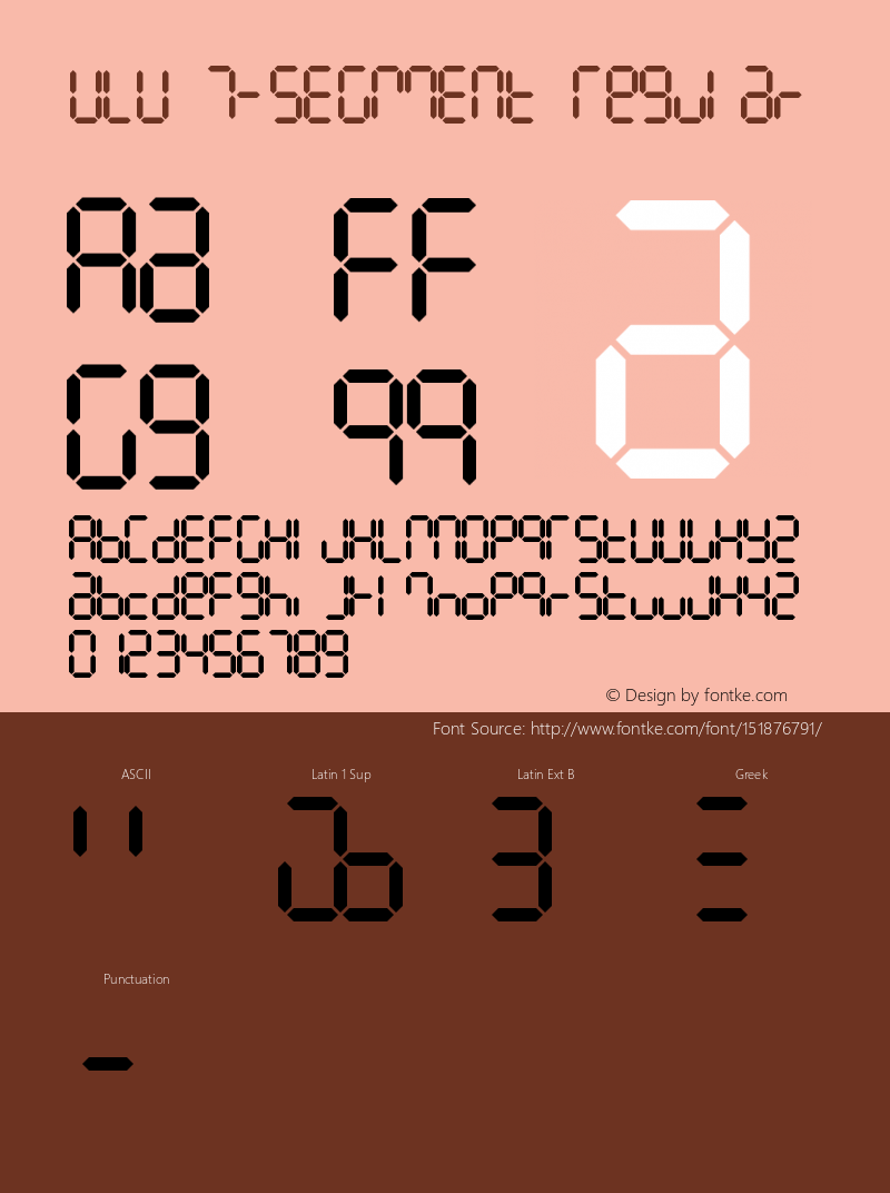 ULU 7-SEGMmENT Regular 1.0 Font Sample