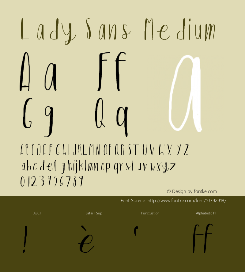 LadySans Medium Version 001.000 Font Sample