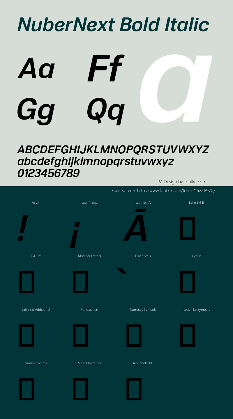 NuberNext Bold Italic Version 001.002 February 2020图片样张