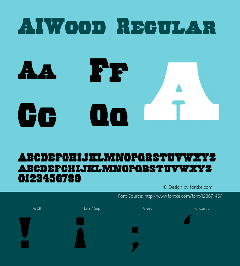 AIWood Regular Version 001.000 Font Sample