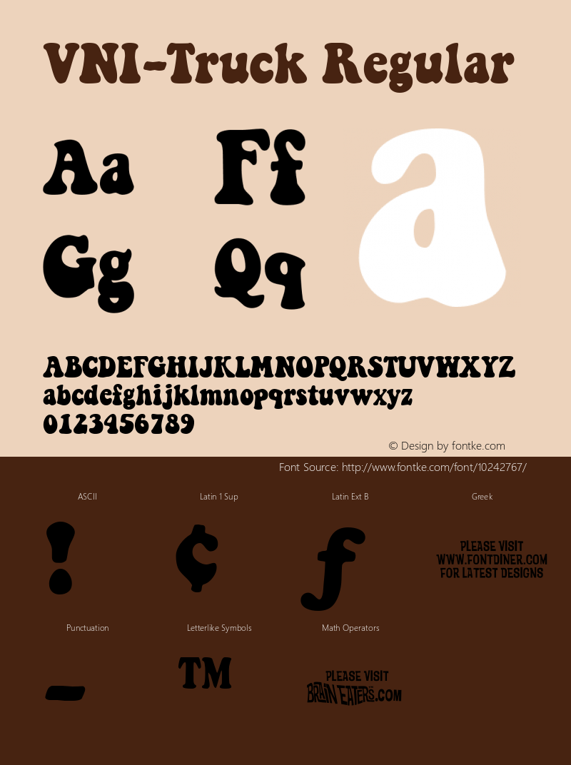 VNI-Truck Regular 1.0 Code VNI for Windows Font Sample