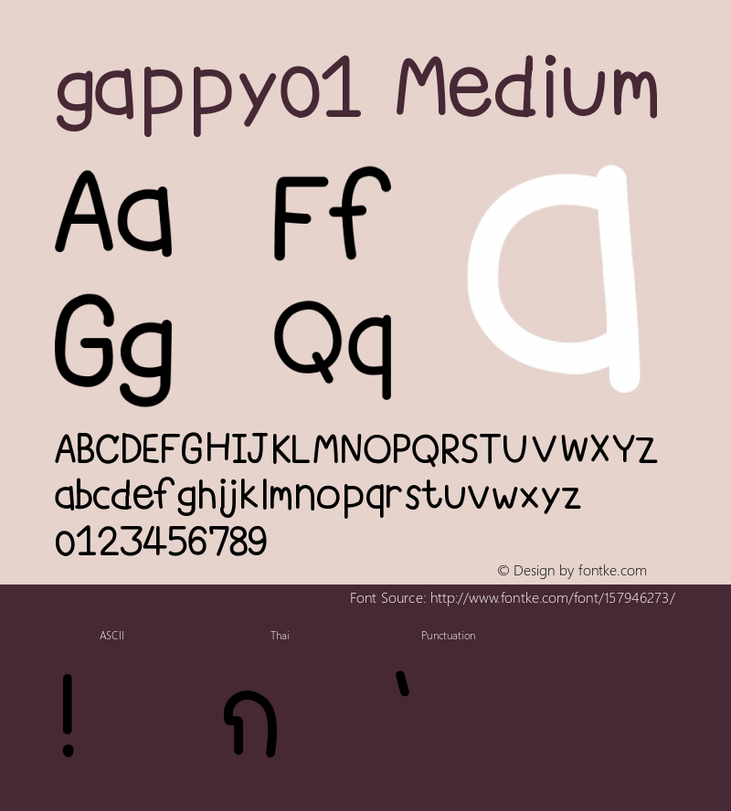 gappy01 Version 001.000 Font Sample