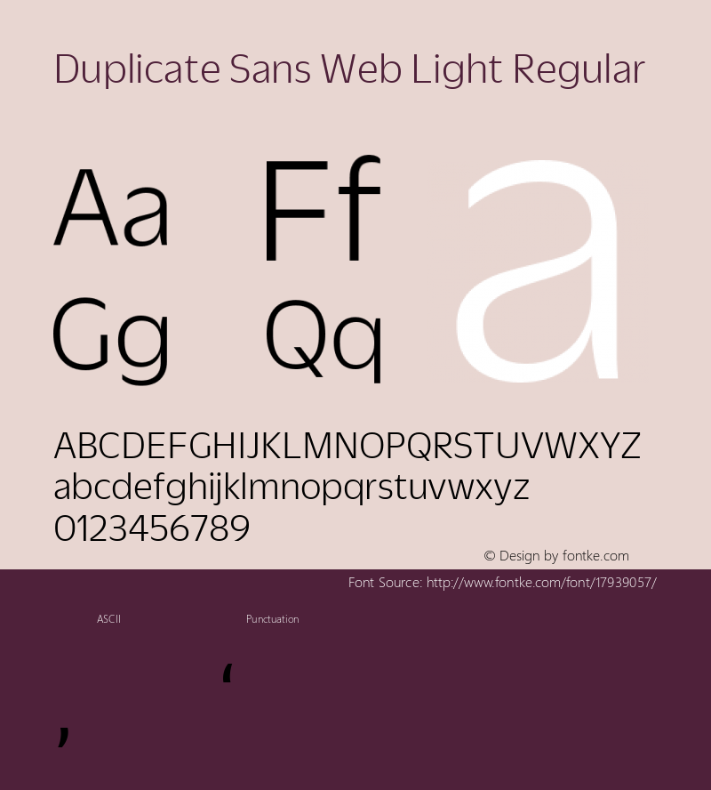 Duplicate Sans Web Light Regular Version 1.1 2013 Font Sample