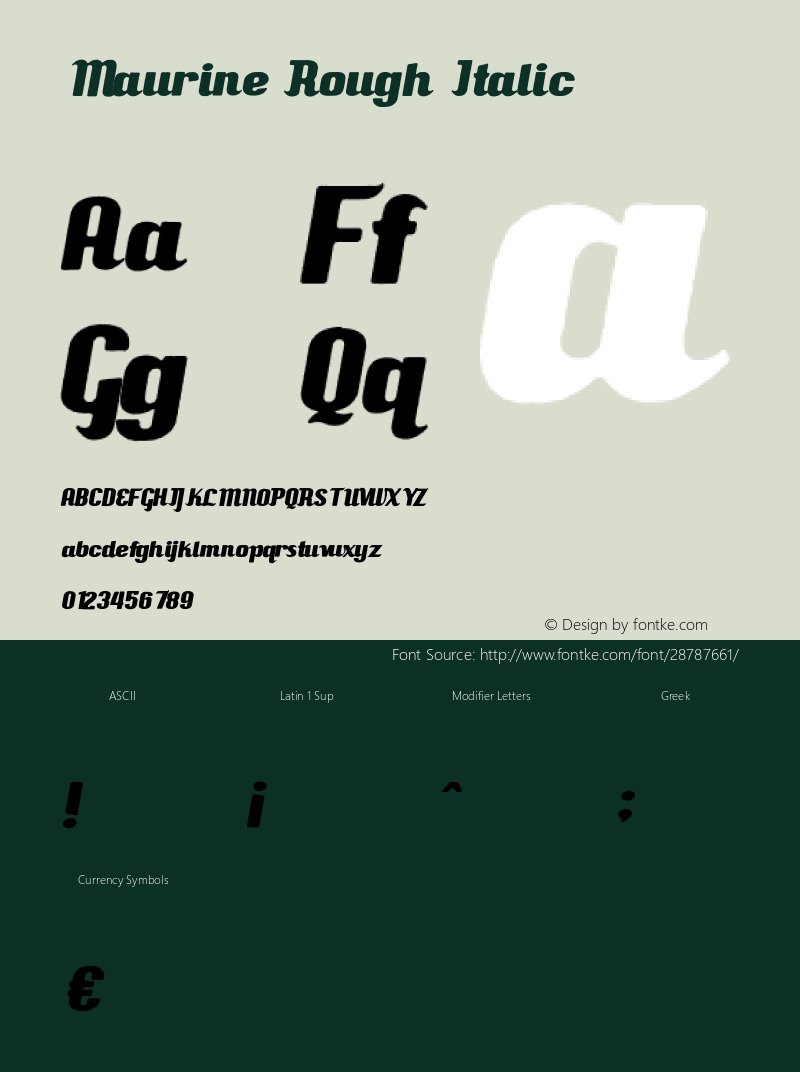 MaurineRoughItalic Version 1.00;February 13, 2019;FontCreator 11.5.0.2430 64-bit;YWFTv17 Font Sample