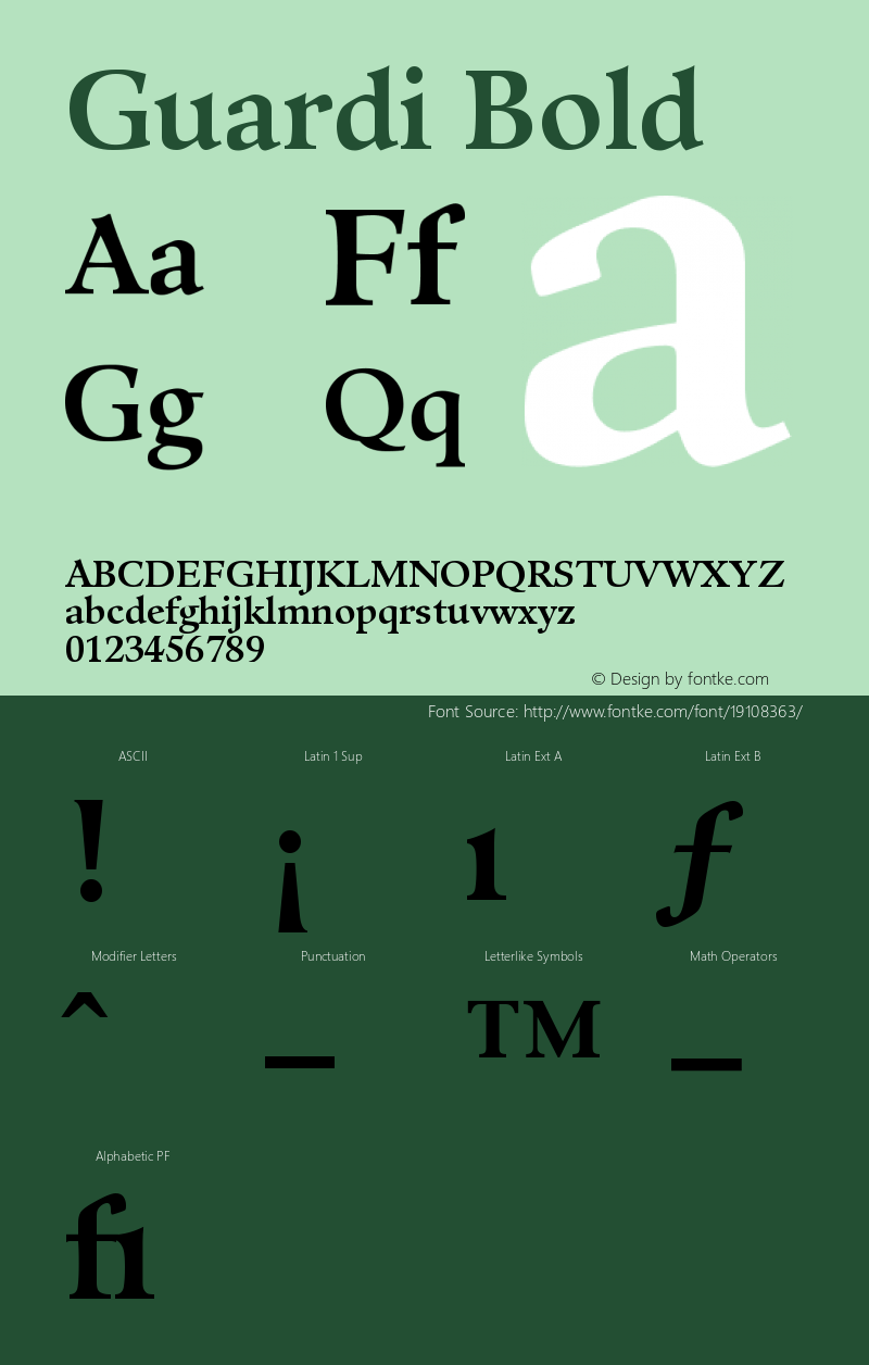 Guardi 75 Bold Version 001.000 Font Sample