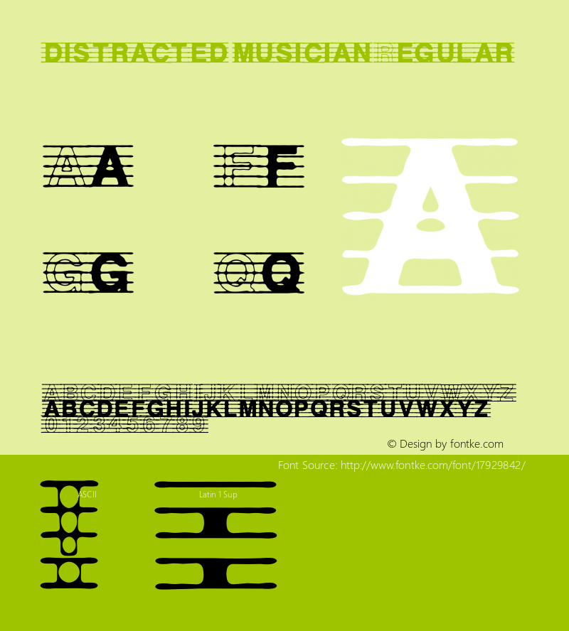 distracted musician Regular Version: 03/17/00 23:34:22 Font Sample