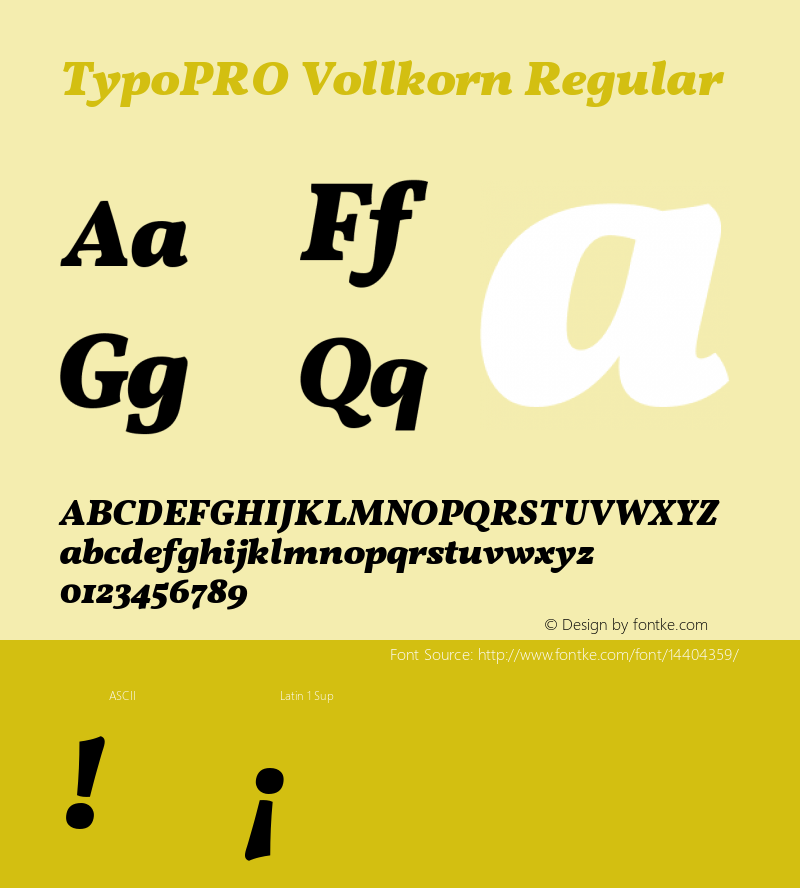 TypoPRO Vollkorn Regular Version 2.001 Font Sample