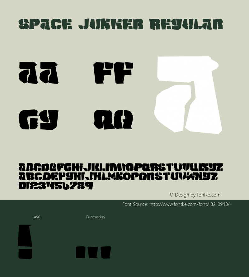 Space Junker Regular 1 Font Sample