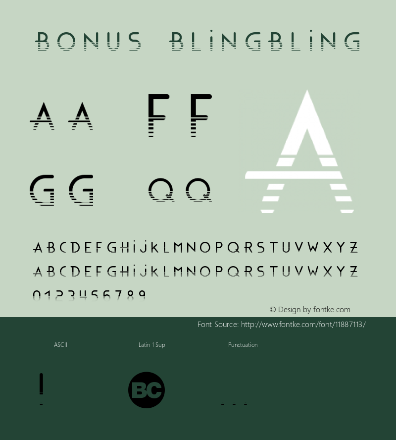 Bonus BlingBling Version 1.0 Font Sample