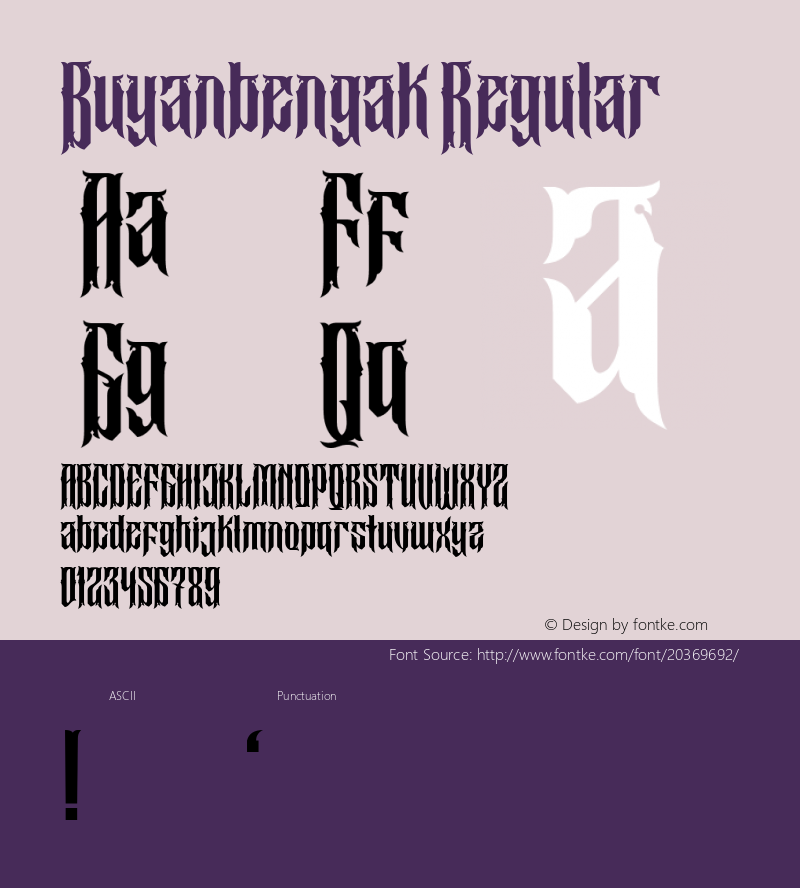 Buyanbengak Version 1.0 Font Sample