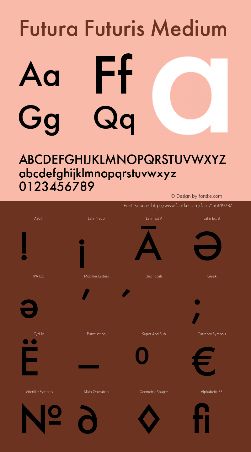 Futura Futuris Medium 1.000 Font Sample