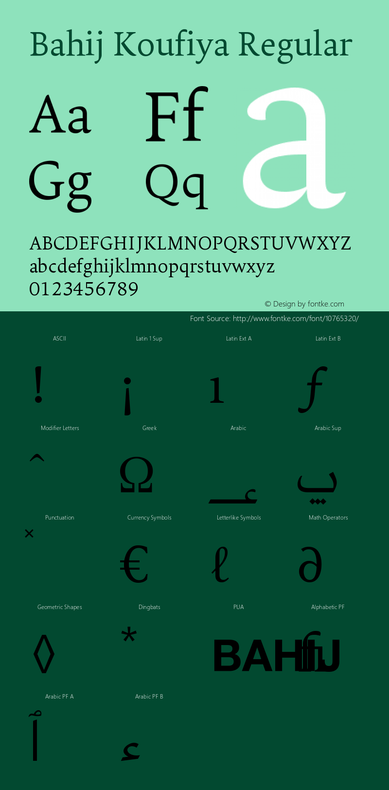 Bahij Koufiya Regular Version 1.00 December 29, 2012, initial release Font Sample