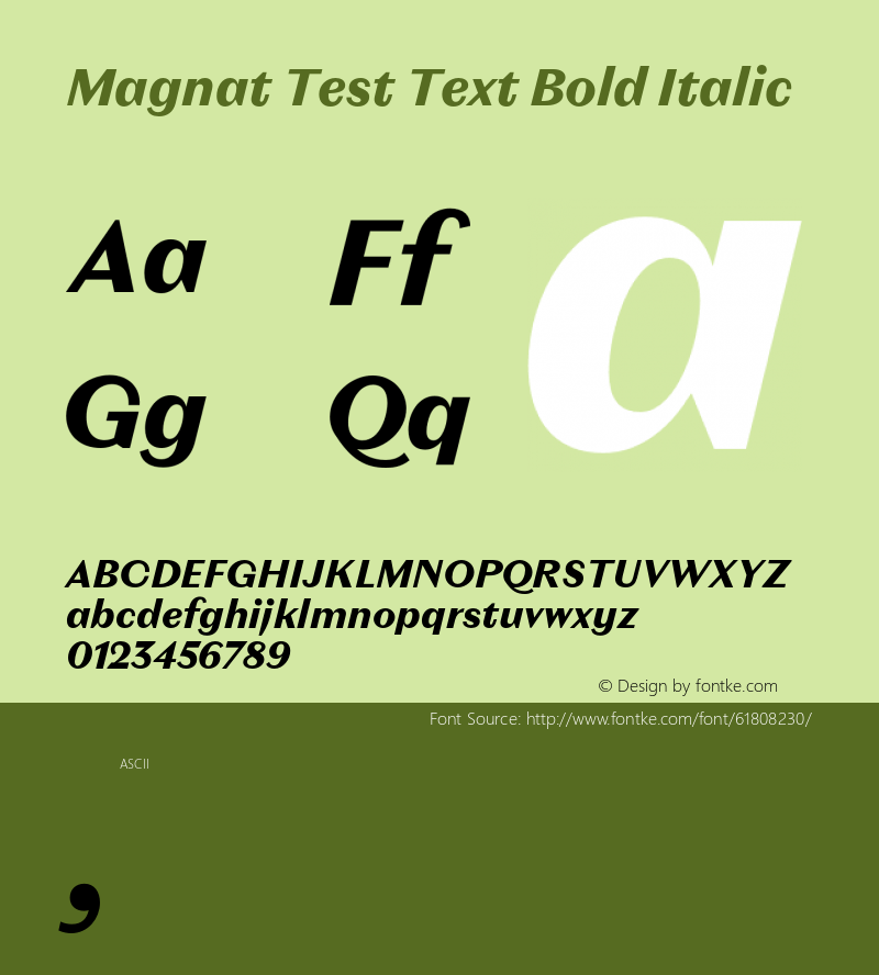 Magnat Test Text Bold Italic Version 1.000;PS 001.000;hotconv 1.0.88;makeotf.lib2.5.64775 Font Sample