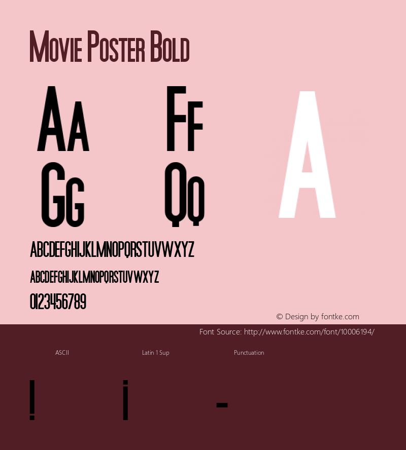 Movie Poster Bold Macromedia Fontographer 4.1 1/31/99 Font Sample