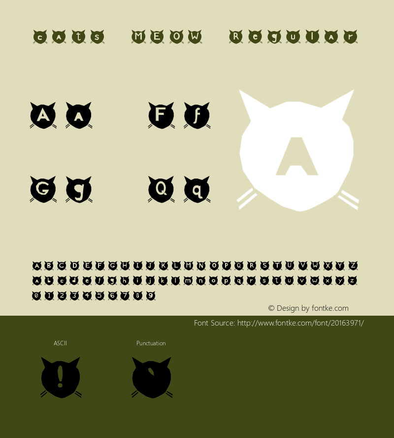 cats MEOW Version 1.0 Font Sample