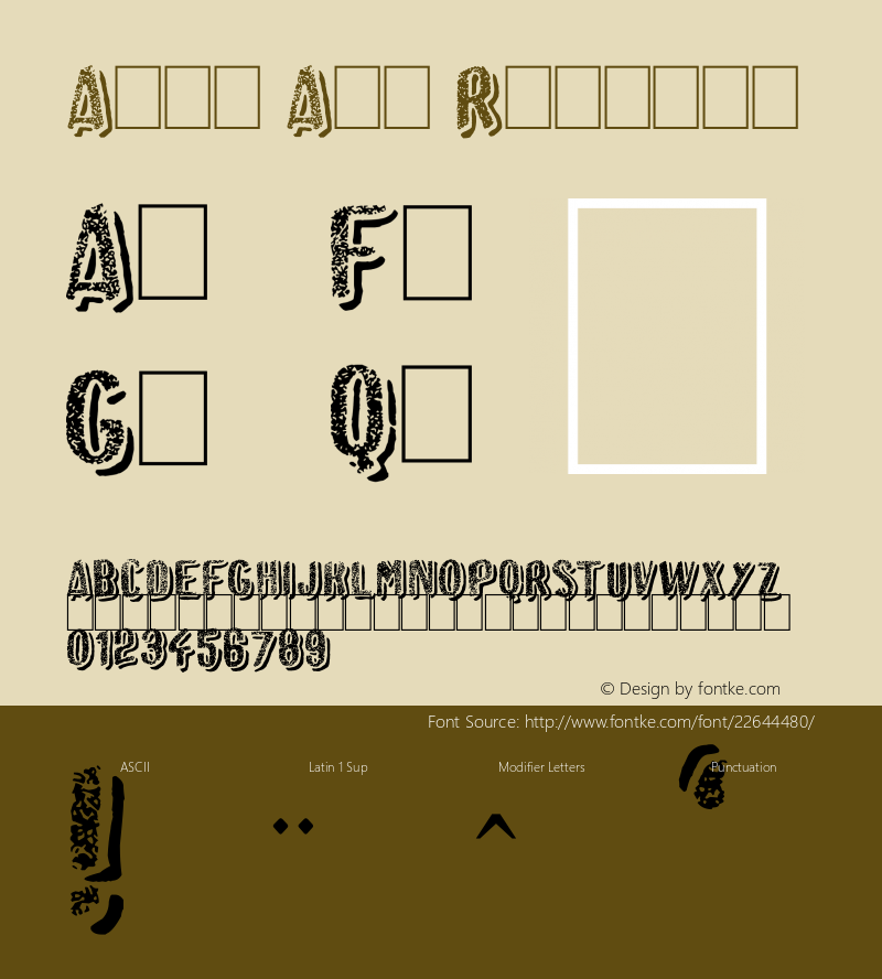 Afro Add Version 1.00 July 2, 2011, initial release Font Sample