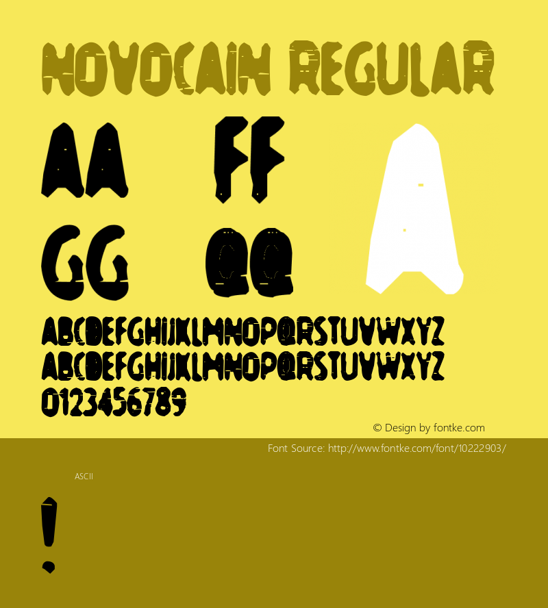 Novocain Regular Version 1.00 Font Sample