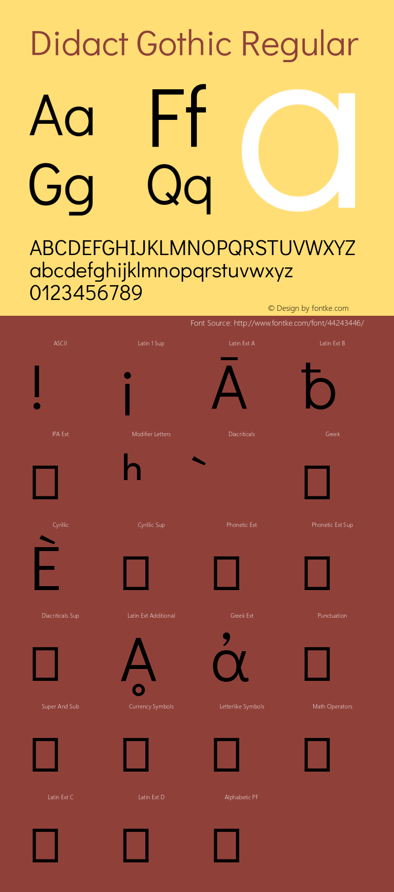 Didact Gothic Regular Version 2.101 Font Sample