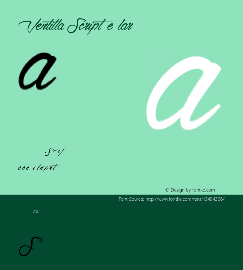 Ventilla Script Regular Version 001.000 Font Sample