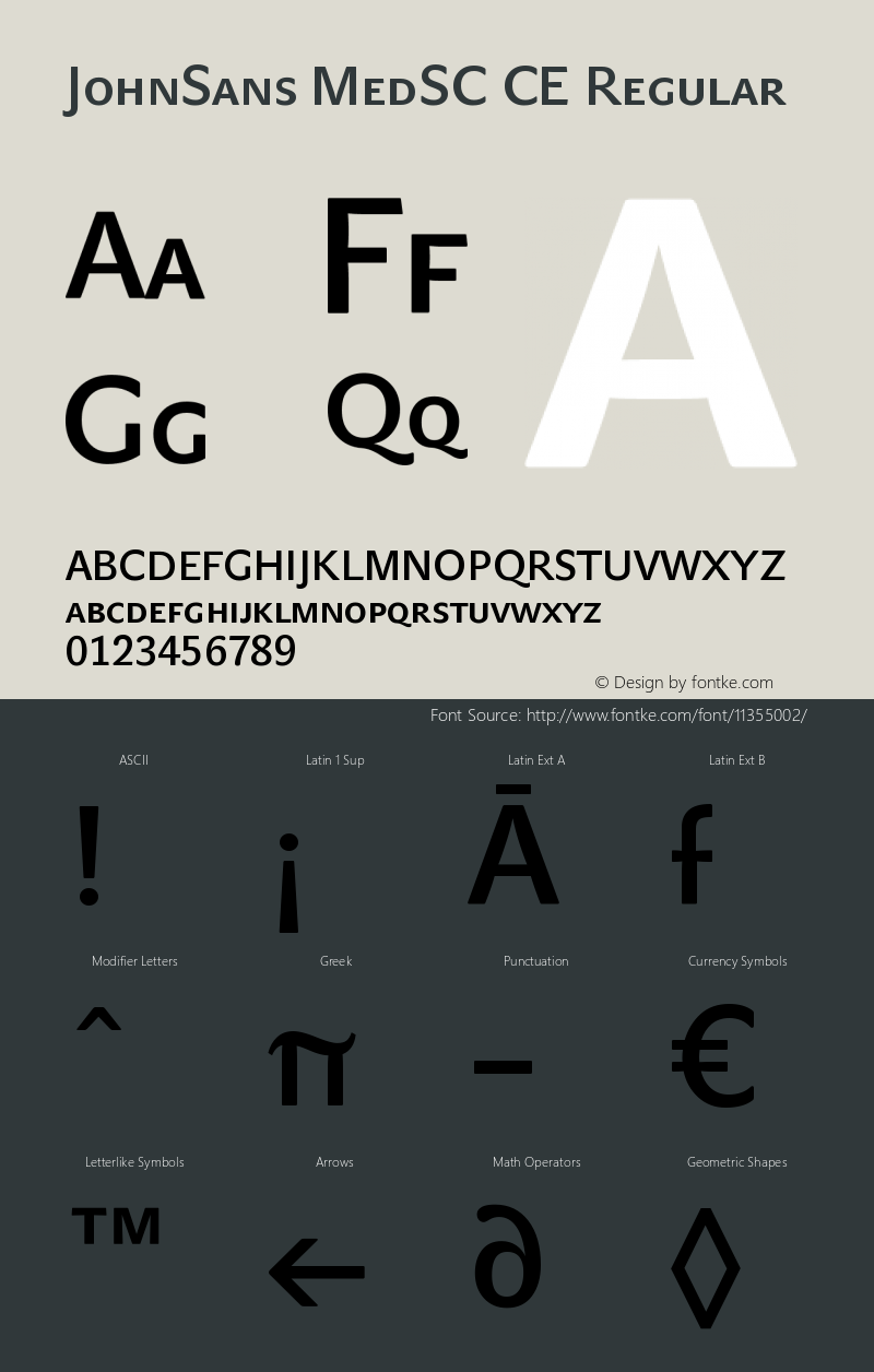 JohnSans MedSC CE Regular Version 001.000 Font Sample