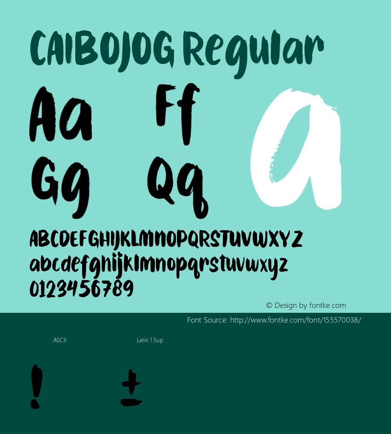 CAIBOJOG Version 1.000;hotconv 1.0.109;makeotfexe 2.5.65596 Font Sample