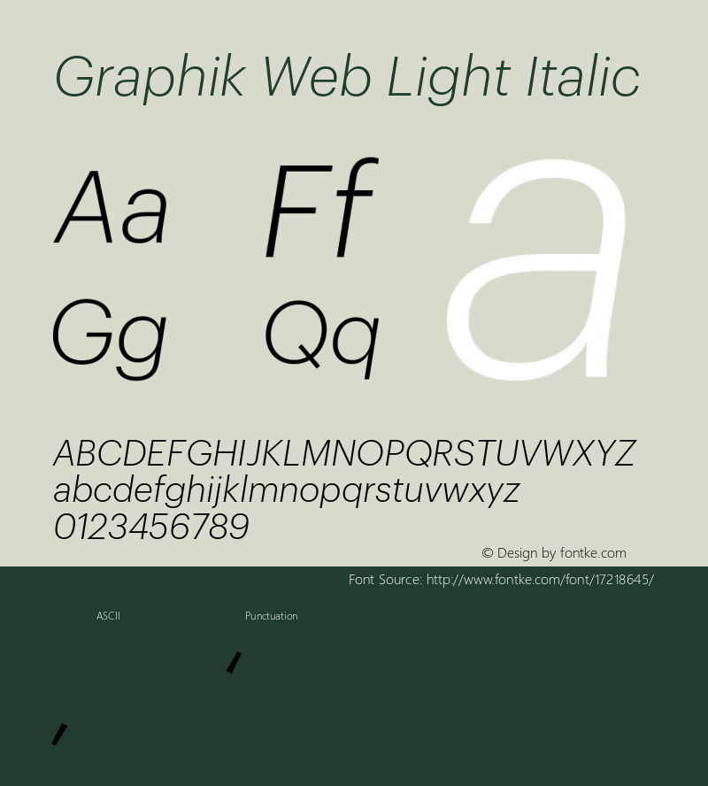 Graphik Web Light Italic Version 001.000 2009 Font Sample