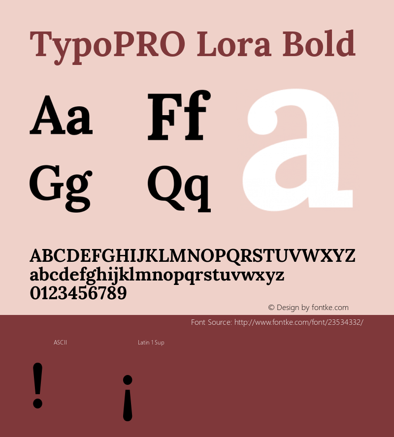 TypoPRO Lora Bold Version 2.000 Font Sample