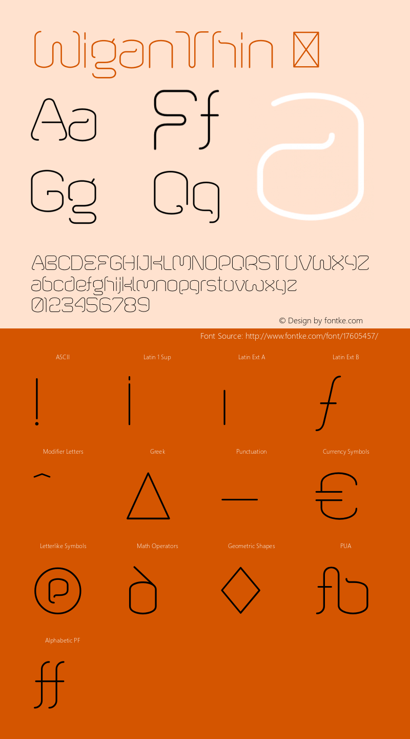 WiganThin ☞ Version 1.000;com.myfonts.font-fabric.wigan.thin.wfkit2.4bCq Font Sample