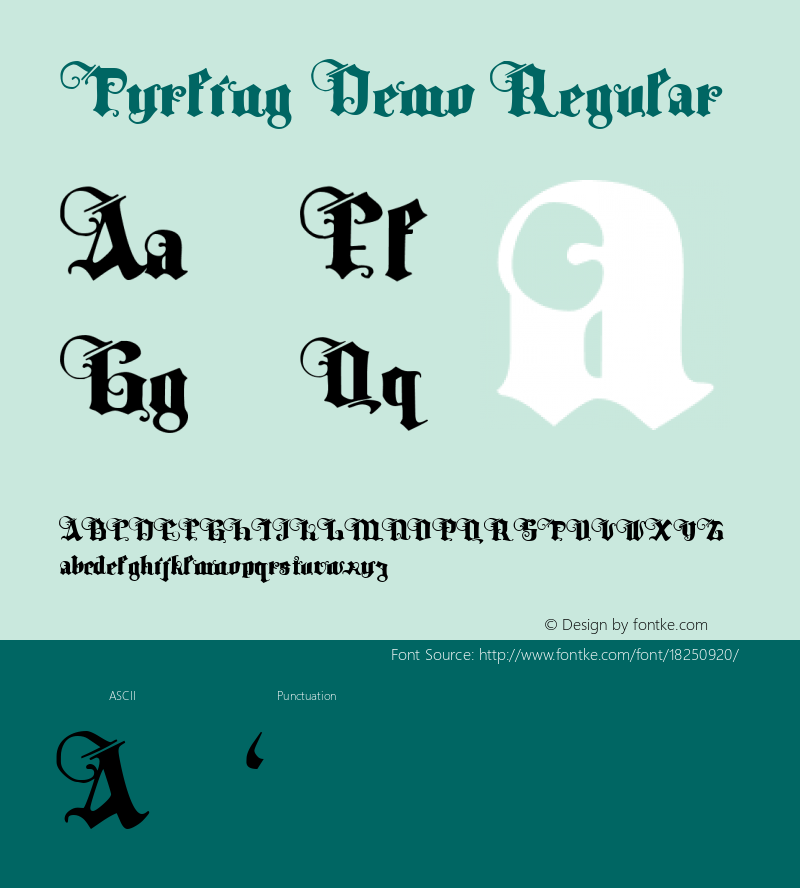 Tyrfing Demo Regular Altsys Fontographer 4.0.3 2/6/99 Font Sample