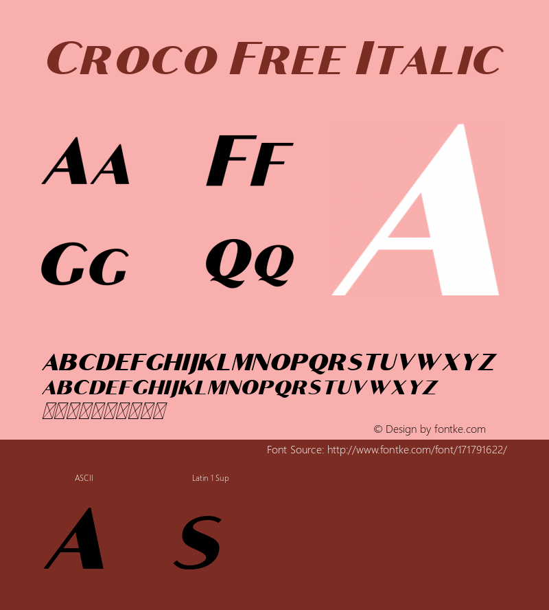 Croco Free Italic 1.0图片样张