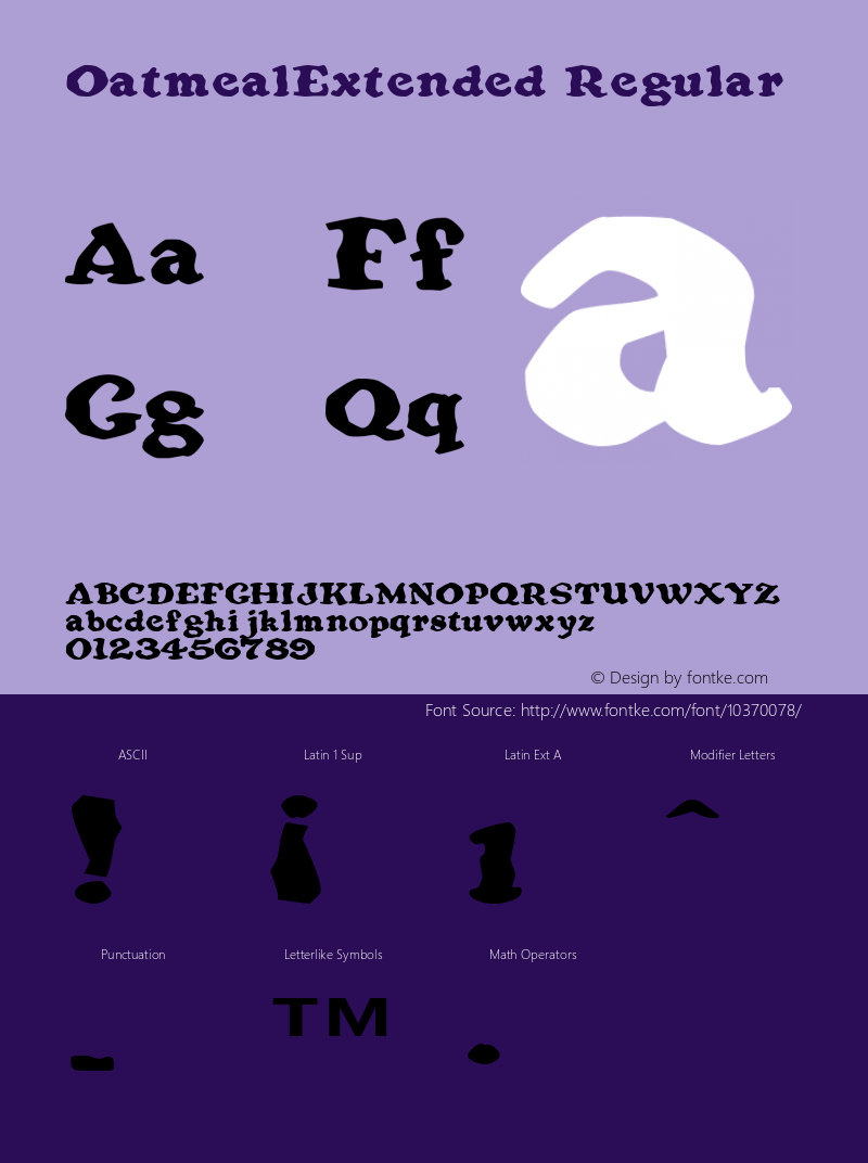 OatmealExtended Regular Rev. 003.000 Font Sample