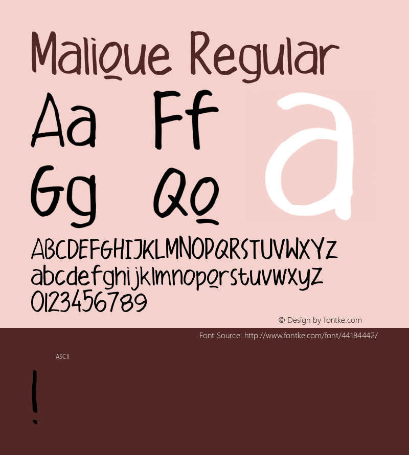 Malique Version 1.00;September 3, 2019;FontCreator 12.0.0.2546 64-bit Font Sample