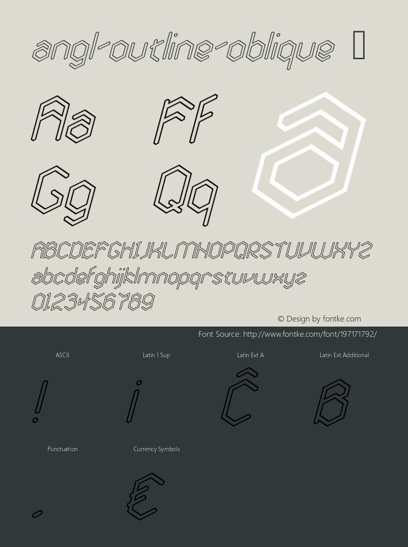 ☞angl outline oblique Version 1.000 ;com.myfonts.thomas-kaeding.angl.outline-oblique.wfkit2.3G65图片样张