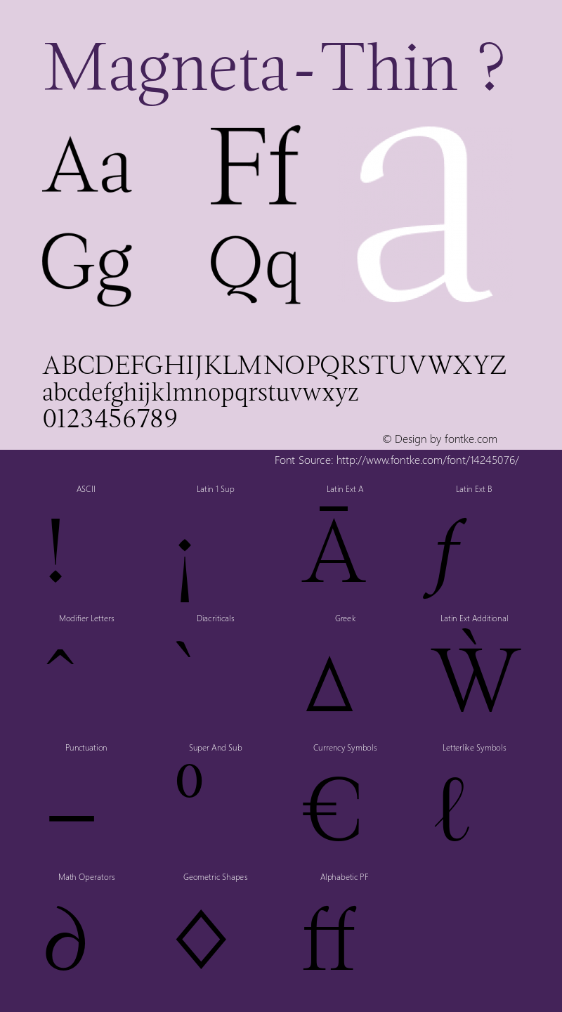 Magneta-Thin ? Version 1.000;com.myfonts.positype.magneta.thin.wfkit2.3mDK Font Sample