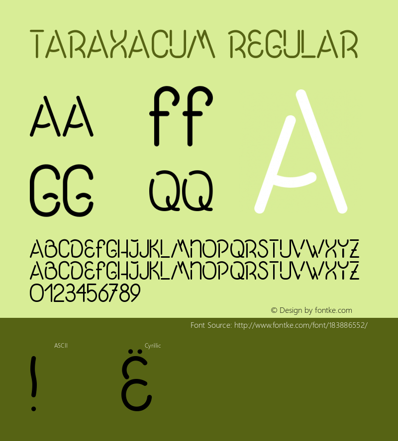 Taraxacum Version 1.001;Fontself Maker 1.1.1图片样张