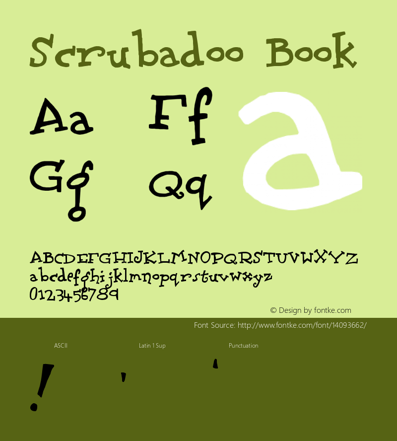 Scrubadoo Book Version Macromedia Fontograp Font Sample