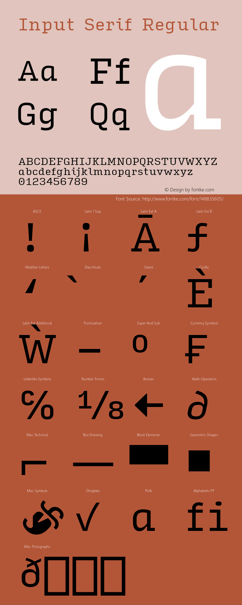 InputSerif Version 0.000;PS 0.0;hotconv 1.0.72;makeotf.lib2.5.5900 Font Sample