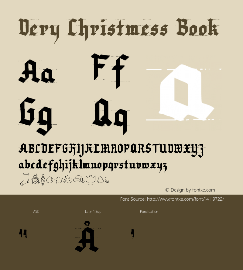 Very Christmess Book Version 1, 2003 Font Sample