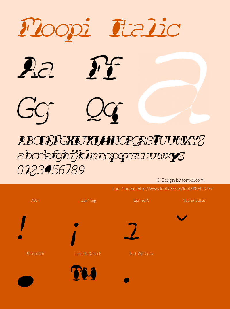 Floopi Italic 1.0 Font Sample