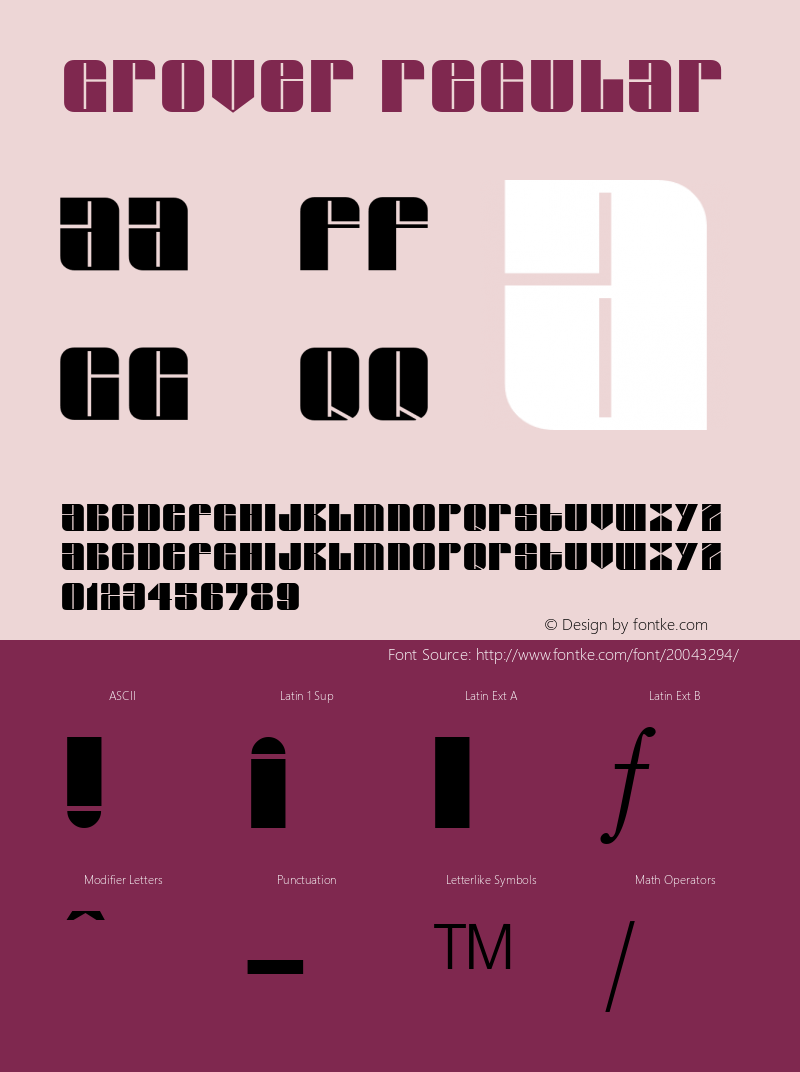 Grover Regular From the WSI-Fonts Professional Collection Font Sample